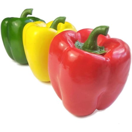 3 stk. Falske Paprikaer i Flere Farger - Simulering av Paprika - Kunstig Grønnsak - Fotorekvisitter - Dekorasjon