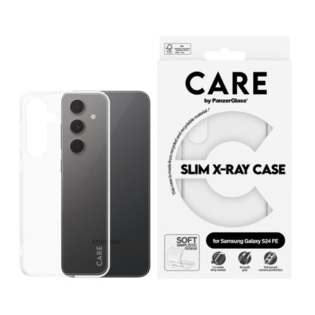 CARE by Panzer Fashionable Case Transparent X-Ray Soft Basic Samsung Galaxy S24 FE 5G PanzerGlass - High quality tempered glass screen protector