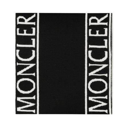 Moncler, Wool Scarf Zwart, Dames, Maat:ONE Size,wol