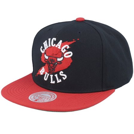 Mitchell & Ness - NBA Schwarz Snapback Cap - Chicago Bulls Circle Splash Black/Red Snapback @ Hatstore