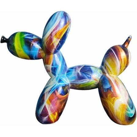 Harts av hartsstaty ballong hund skulptur skrivbord, färgglad ballong hund