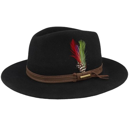 Stetson - Svart traveler Hatt - Woolfelt 1 Black Traveller @ Hatstore