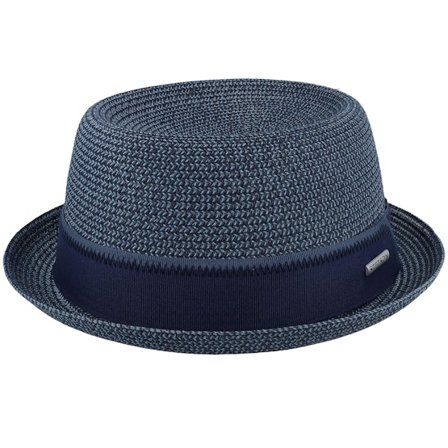 Stetson - Toyo Light Blue/Navy Pork Pie Porkpie Blue Hat - @ Hatstore