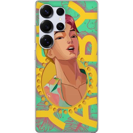 Kompatibel Mobilcover til Samsung Samsung Galaxy S25 Ultra Illustreret portræt af stilfuld mand med hue moderne pop art æstetik med bløde farver