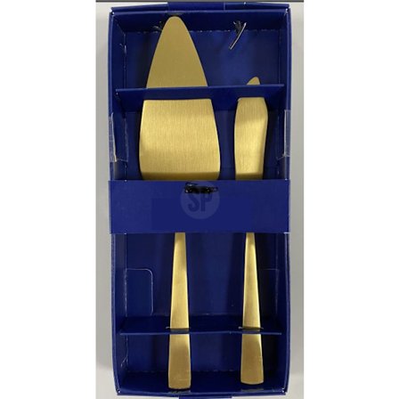 Tårtspade Tårtkniv Set Guld