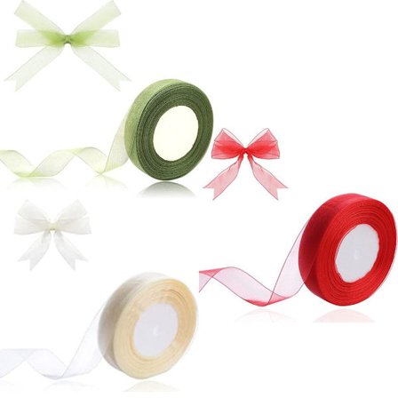 Organza-bånd Rød Sheer Ribbon Grøn