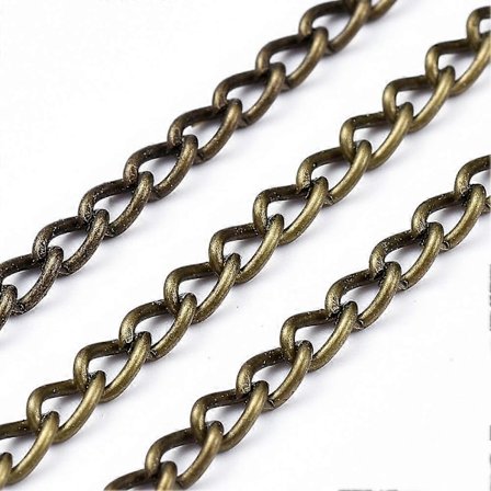 10M Järn Antik Brons Vridna Kedjor Trottoarkedjor