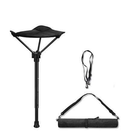 1 st (Svart) Justerbar Teleskopisk Fällbar Pall Bärbar Säte