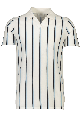 Lindbergh Randig Pikétröja T-shirts Herr Vit L