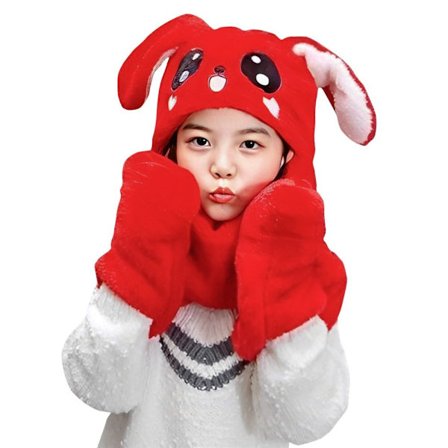 Kvinnor som rör sig öron på vintern Kaninhandskar Scarf - high quality