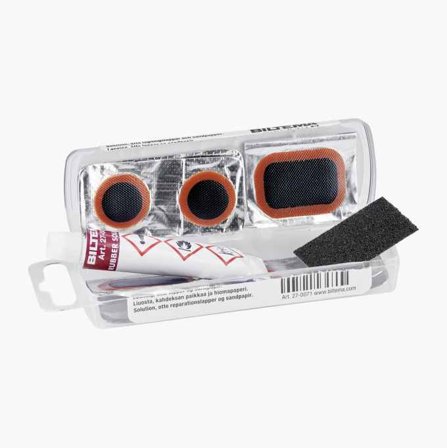 Biltema - Reparasjonssett for Sykkelslange - Inkluderer Løsning, Åtte Lapper og Sandpapir