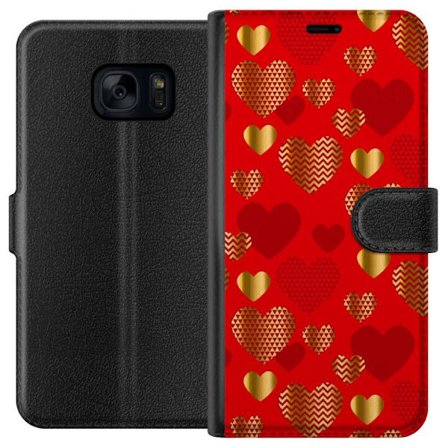 Kompatibelt Plånboksfodral till Samsung Samsung Galaxy S7 GoldenHearts