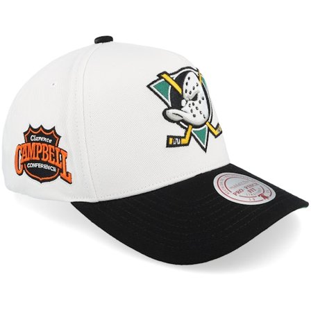 Mitchell & Ness - White adjustable Gorra - Anaheim Ducks NHL Nostalgic Pro Crown White/Black Adjustable @ Hatstore