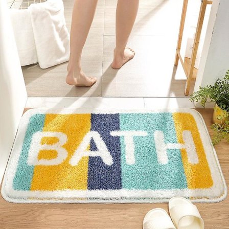 Tecknad badrumsmatta för hemmet, vattenabsorberande halkfri matta vid badrumsingången - färgglad/20*32 tum