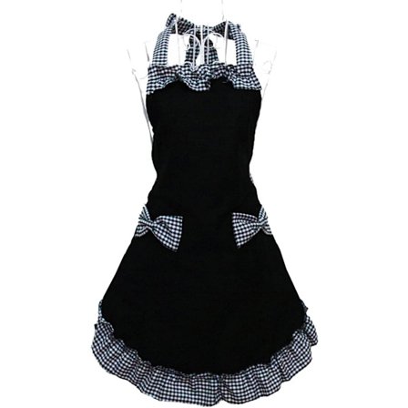 Söt Röd Retro Köksdam Apron Klänning i Bomull med Polka Dot Mönster Vintage Jul