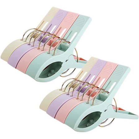 8 stk. store tøjklemmer, stærke tøjklemmer til tørresnor, vindtætte håndklædeklemmer skridsikre