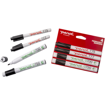 Merkepenn Penol Svart 4-pack