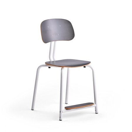 Klassenzimmerstuhl YNGVE, 4 Beine, weiß, anthrazit, H 500 mm