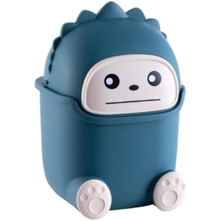 15,5x14x23,5cm Skrivebords søppelbøtte med lokk, søt dyreform, vanntett plast søppelbøtte for barn, sklisikker mini søppel