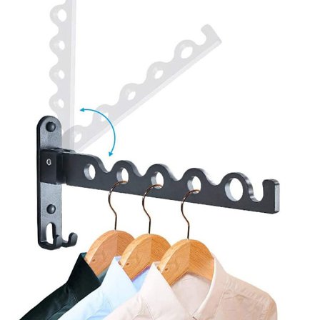 Klesstativ i rustfritt stål, kleskrok til balkong, sammenleggbar kleshenger