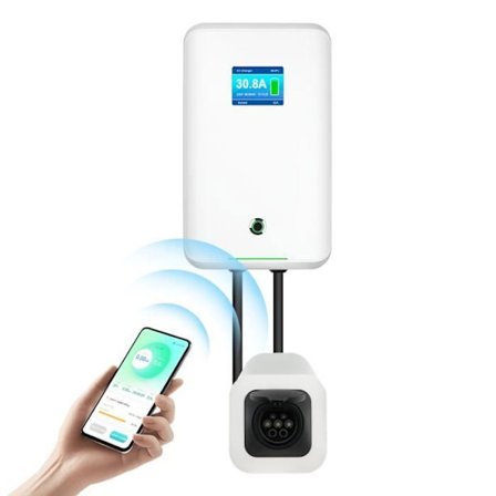 Morec 7kw 32A yksivaiheinen VE Wallbox-latausasema Bluetooth/Wifi-liitäntä, Tyypin 2 pistorasia, latauskaapeli ei sisälly