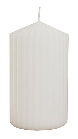 DIANA LYS Kubbelys med riller hvit 7x12cm