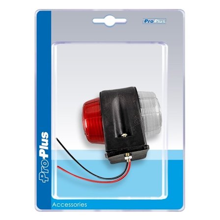 Outline markeringslampa röd/vit 67x78mm platt i blister