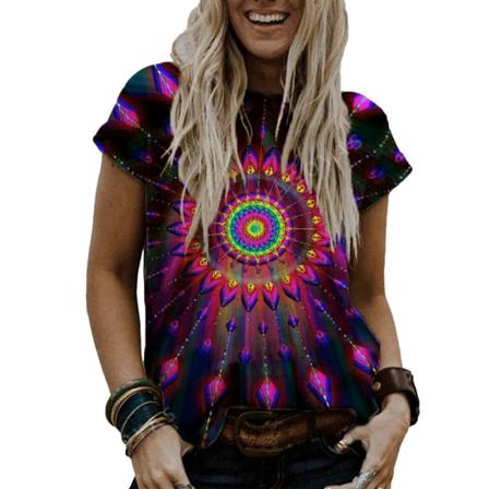 Kortärmad T-shirt Med Rund Hals