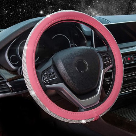 Bling Auton Sisustus Pinkki Kristallitimantti Auton Bling-rengasmerkki Sti