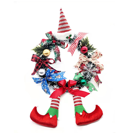 Julkrans utomhus vinter konstgjord krans