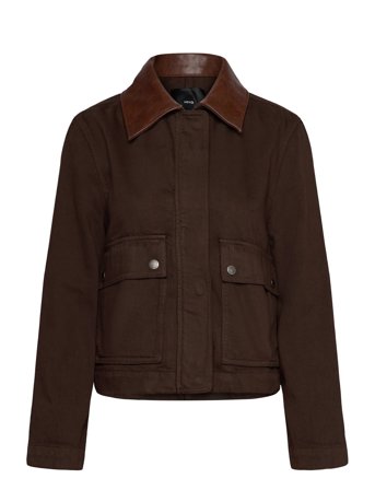 Mango Denim Parka With Faux-Leather Collar - Brown - S