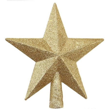 Julgrans Topp I Form Av En Glittrande Stjärna Juldekoration