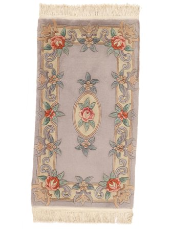 Hand Knotted China 90 Line Rug 68X122 Wool Brown/Beige Small