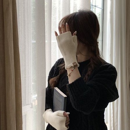 1 Par Halv Finger Handsker Fingerløse vanter HVID