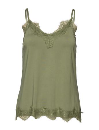 Strap Top W. Lace Bluse Ermeløs Grønn Coster Copenhagen