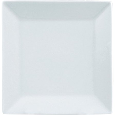 Firkantet porcelænstallerken - skrå kanter - 10 stk.