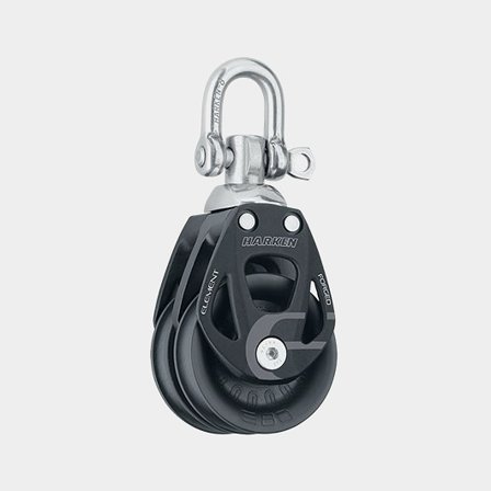 Harken 80mm Aluminum Element Double Block - Swivel (6296)