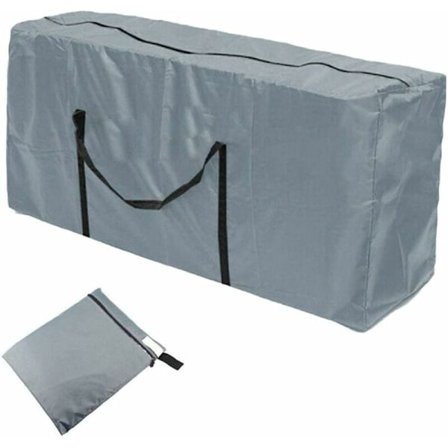 Udendørs Pude Opbevaringspose, Grå Robust Vandafvisende Oxfordstof Havemøbel Pude Opbevaringspose med Lynlås og Håndtag 173 x 56 x 51cm