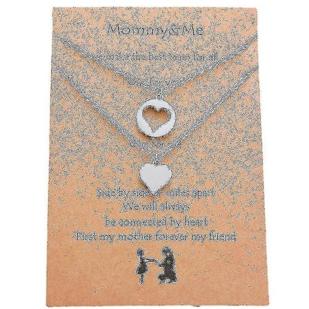Halsbandsuppsättning för mors dag, present till mamma, present till fru, hjärtformade halsband, present till nybliven mamma, present till brudens 