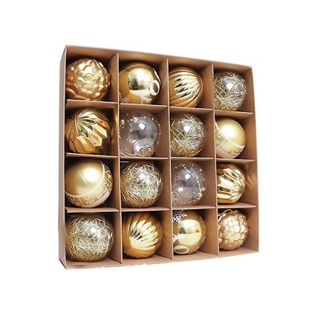 2023 Nye 16 stk 6cm Fargerike Julekuler Ornament Fest Hengende Dekor Julgranskulor Nyårsgåva-FA3-