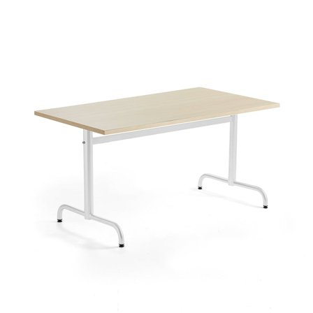 Table PLURAL, 1400x700x720 mm, noise reducing high pressure laminate, birch, white