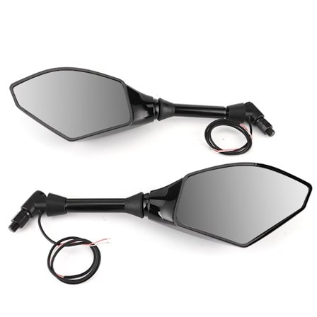 2 ST Motorcykel LED Blinkers Sidospeglar 10mm 0.4in Gänga Kompatibel med Honda Svart