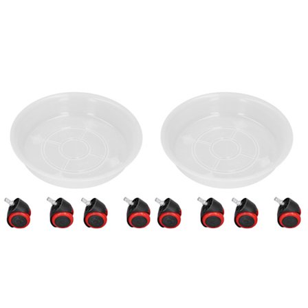 Rund blomsterpotteskål med universalhjul til haven