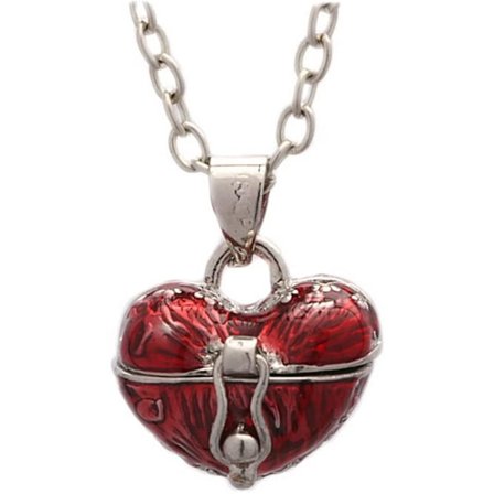 WABJTAM Hjärtformad låsmedaljong Halsband Rött Y2k Kärlek Hjärtformad ask Halsband