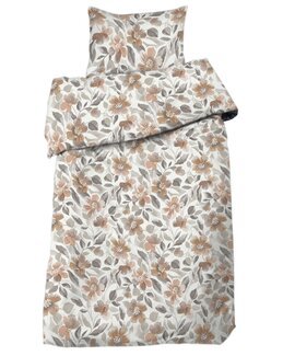 Pussilakanasetti Vera painetulla kukkakuviolla 2-osainen Pellava