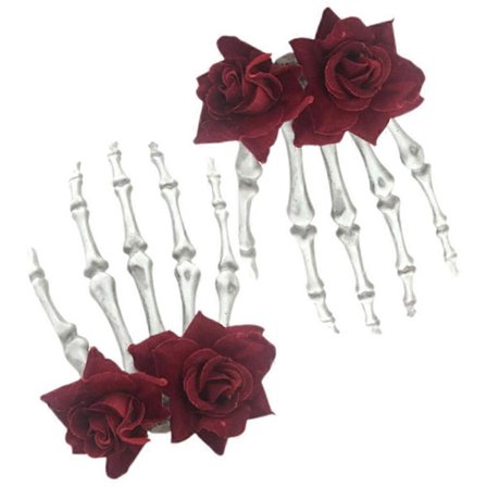 2025 2 stk. Halloween Skelet Hænder Hårklemmer Kranie Klo Hårnåle Halloween Fest Tilbehør