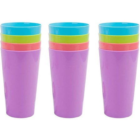 Plastkopper 12 stk 500ML Gjenbrukbare kopper Campingkopper Drikkekopper for innendørs og utendørs fester Camping, strand og piknik