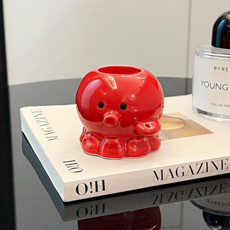 Søt tannpirkerholder i keramikk formet som en blekksprut – en morsom kjøkkendekorasjon, perfekt for Halloween, jul, påske og Thanksgiving.