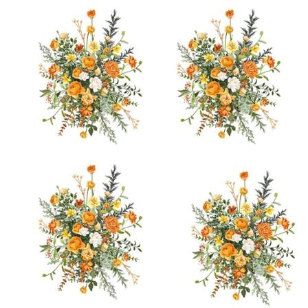 4 ST Badrumstoalettdekal Blomdekaler Väggdekal 4PCS