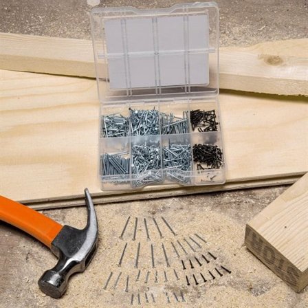 Black+Decker galvaniserade spikar och krokar - 1125 delar